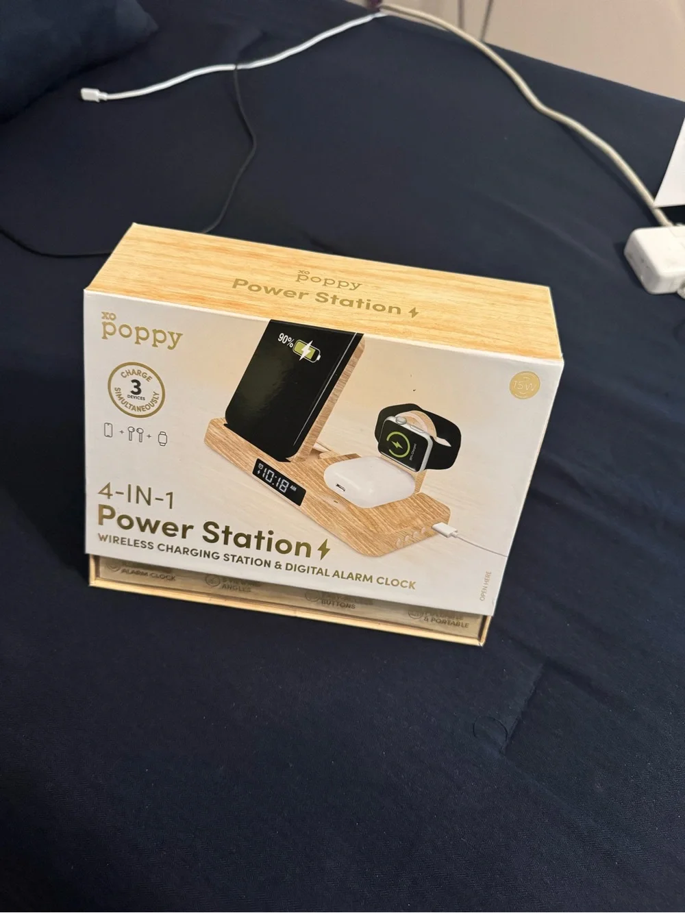 XO Poppy 4-in-1 Wireless Charging Station & Digital Alarm Clock